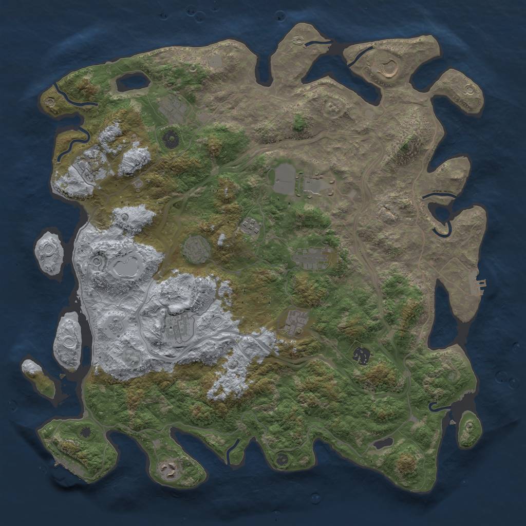 Rust Map: Procedural Map, Size: 4500, Seed: 45900, 18 Monuments