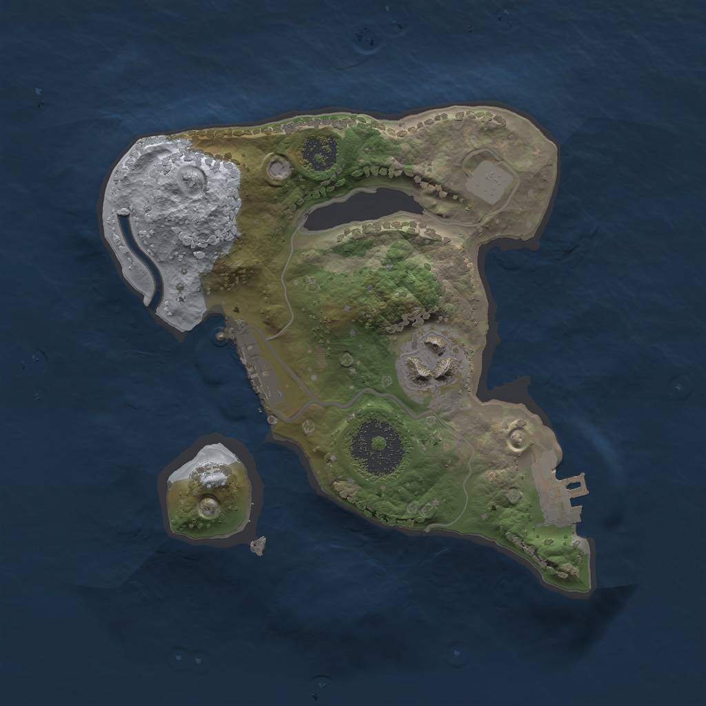 Rust Map: Procedural Map, Size: 2000, Seed: 840715227, 6 Monuments