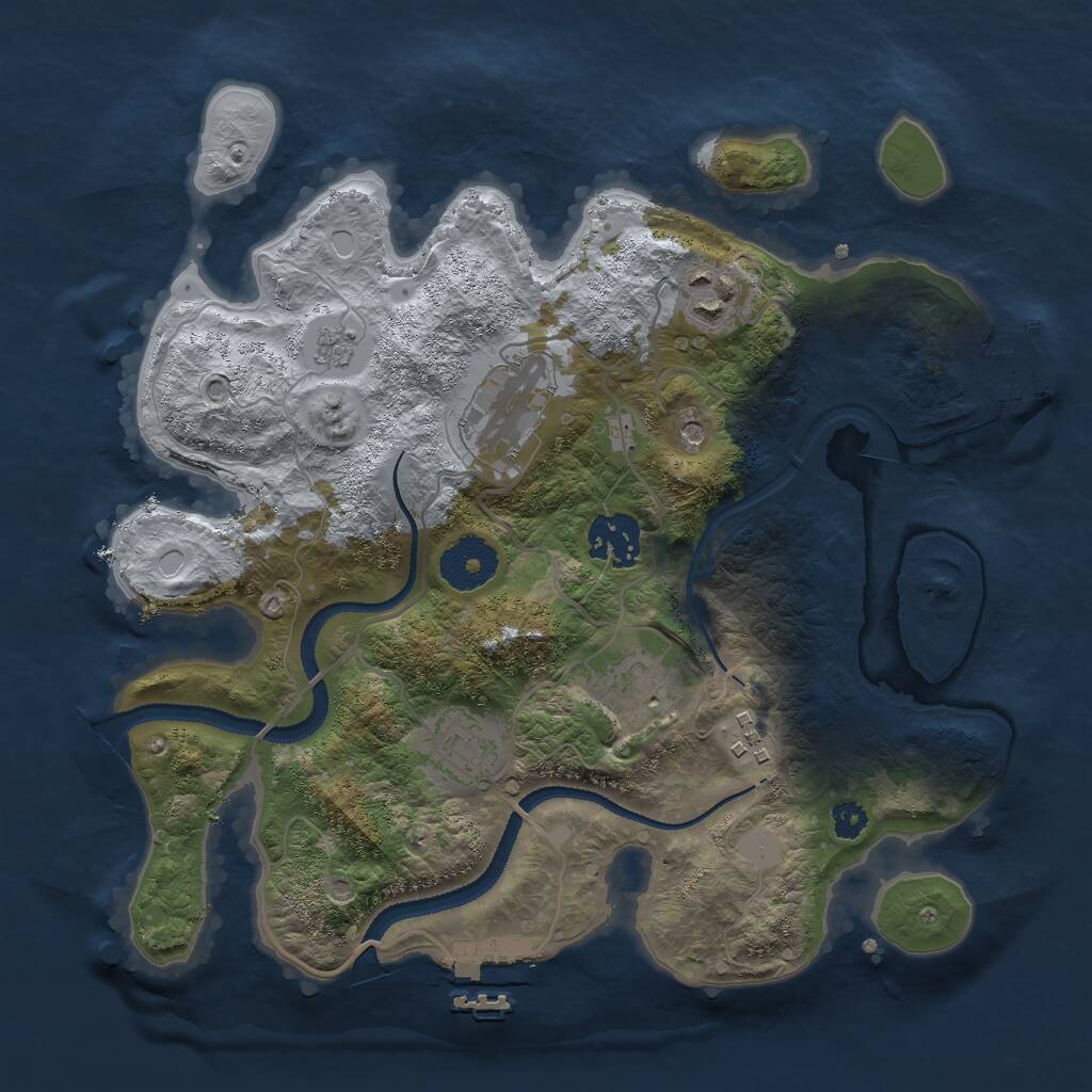Rust Map: Procedural Map, Size: 3000, Seed: 5406739, 11 Monuments