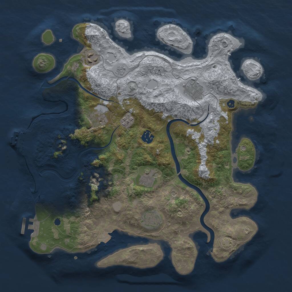 Rust Map: Procedural Map, Size: 3600, Seed: 152, 13 Monuments