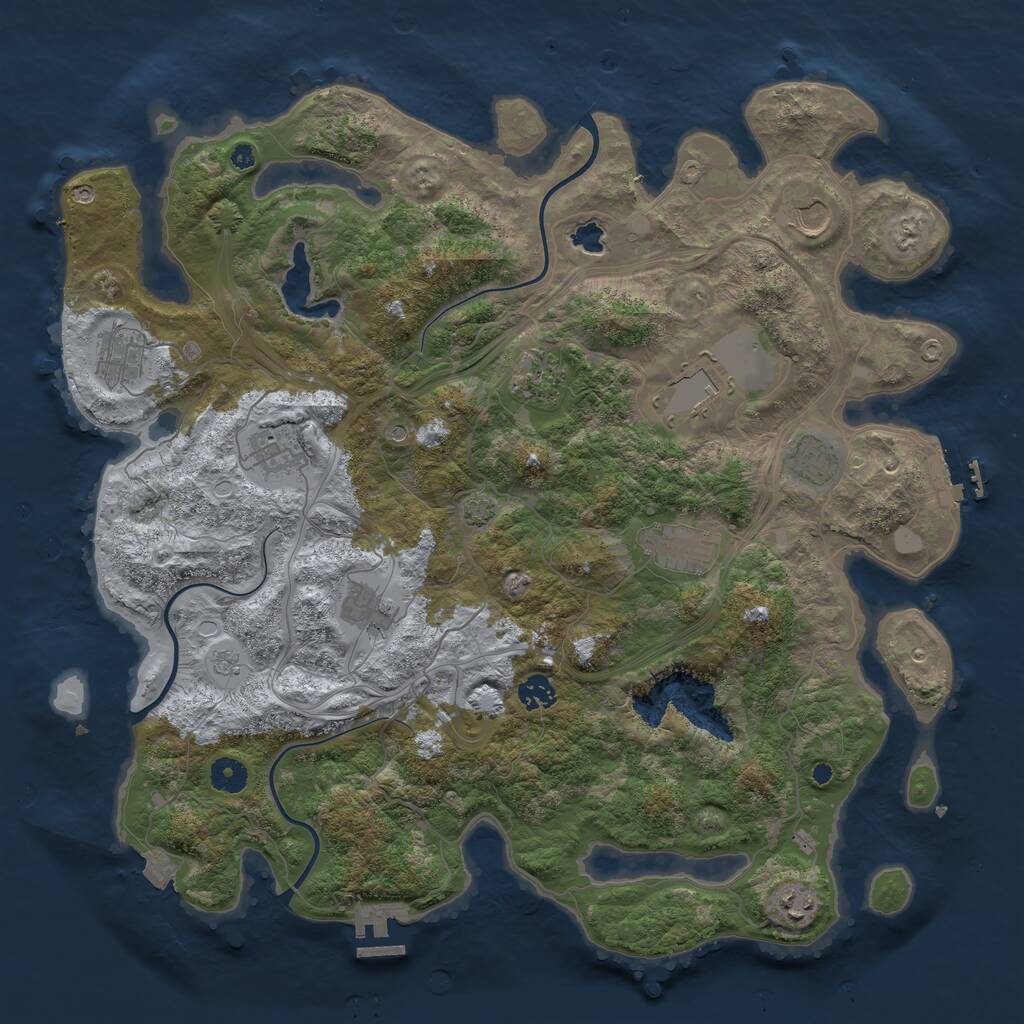 Rust Map: Procedural Map, Size: 4250, Seed: 542862277, 16 Monuments