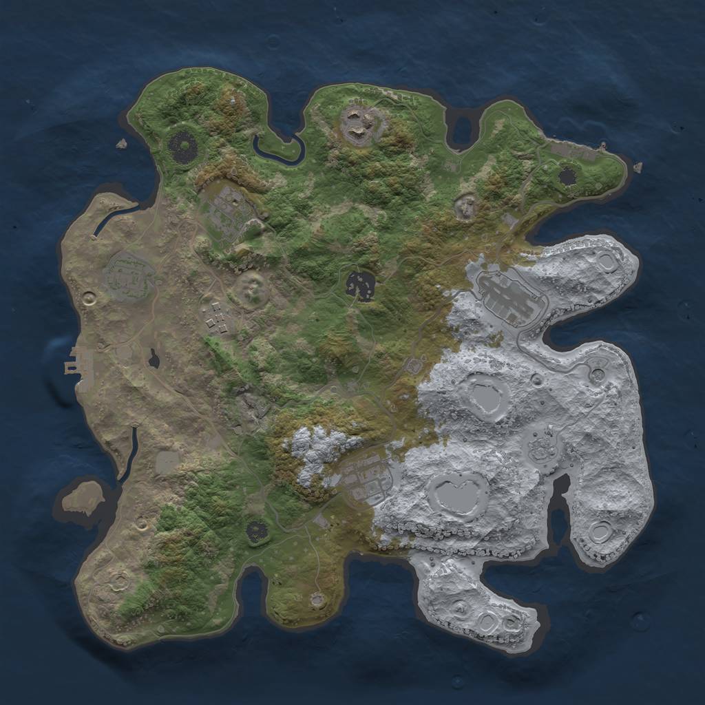 Rust Map: Procedural Map, Size: 3400, Seed: 51726, 14 Monuments