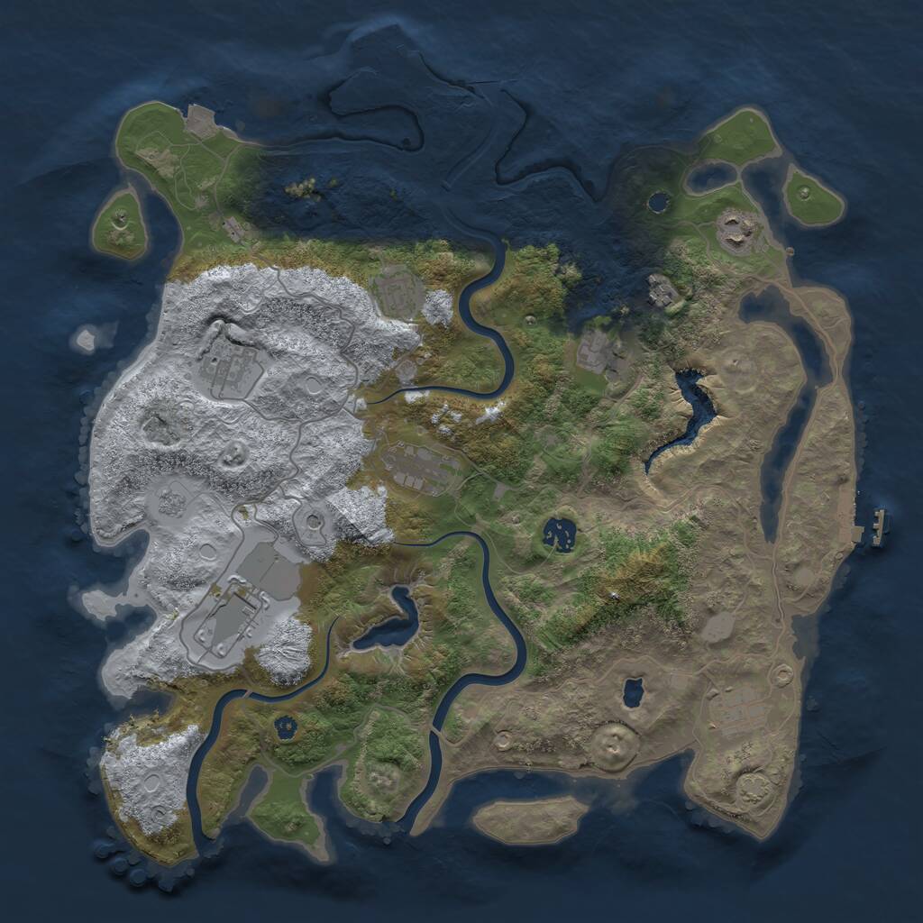 Rust Map: Procedural Map, Size: 4000, Seed: 1623378488, 15 Monuments