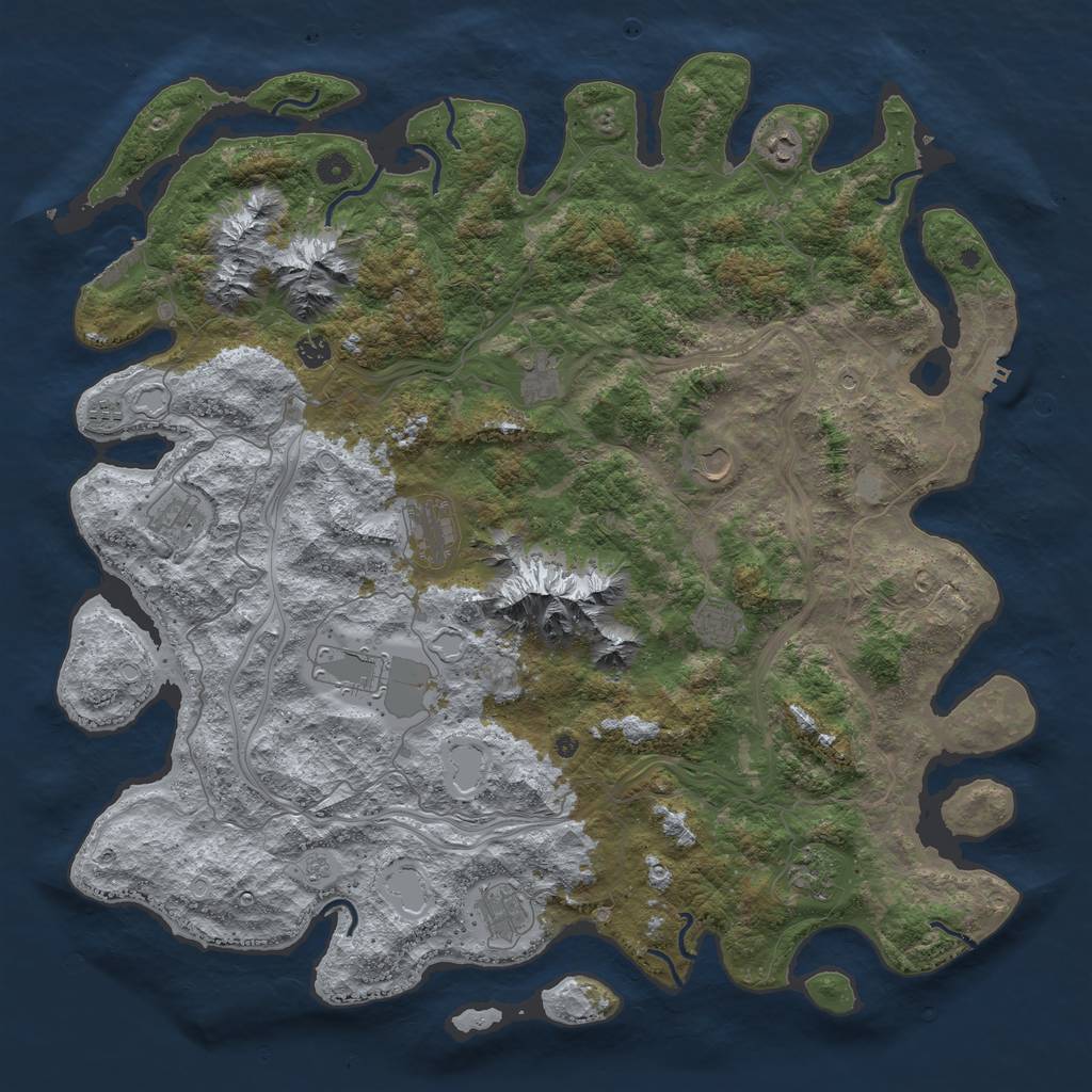 Rust Map: Procedural Map, Size: 5000, Seed: 110340875, 18 Monuments