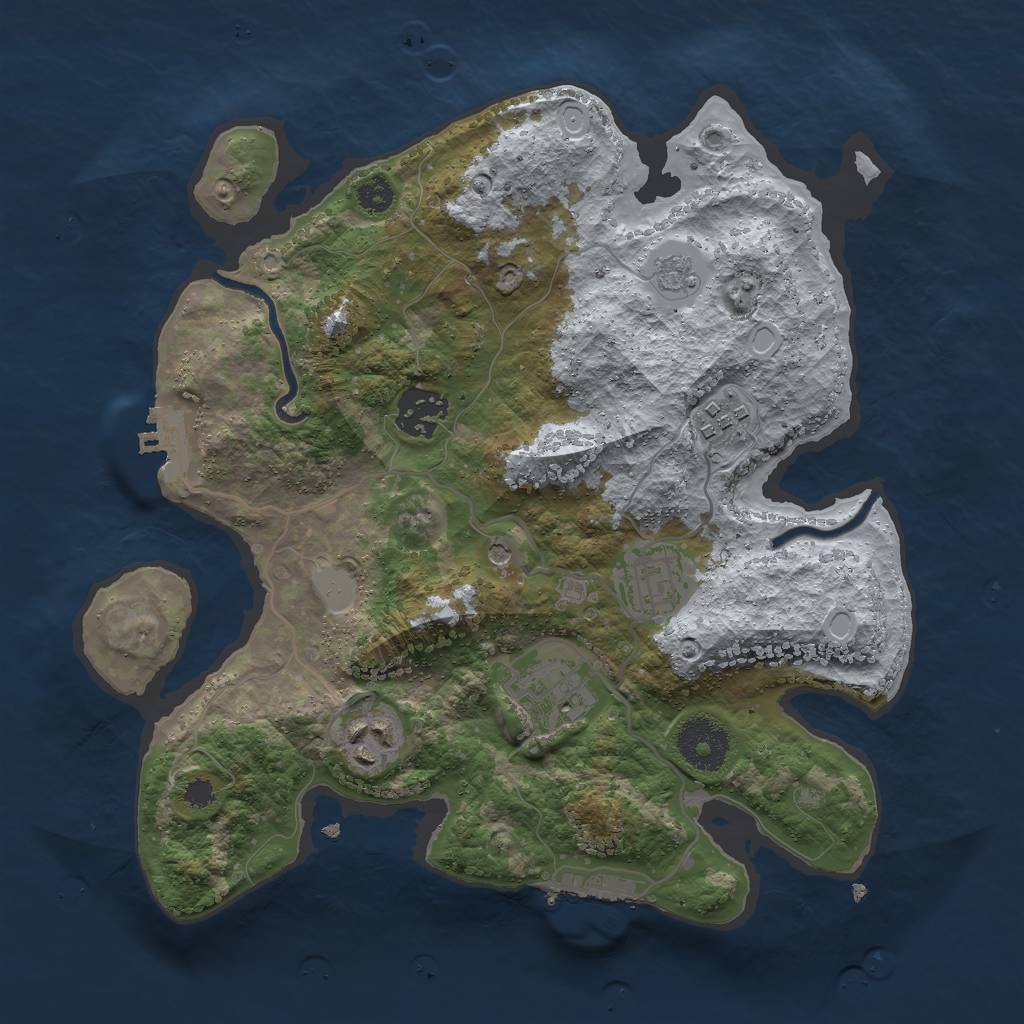 Rust Map: Procedural Map, Size: 3000, Seed: 125896, 12 Monuments