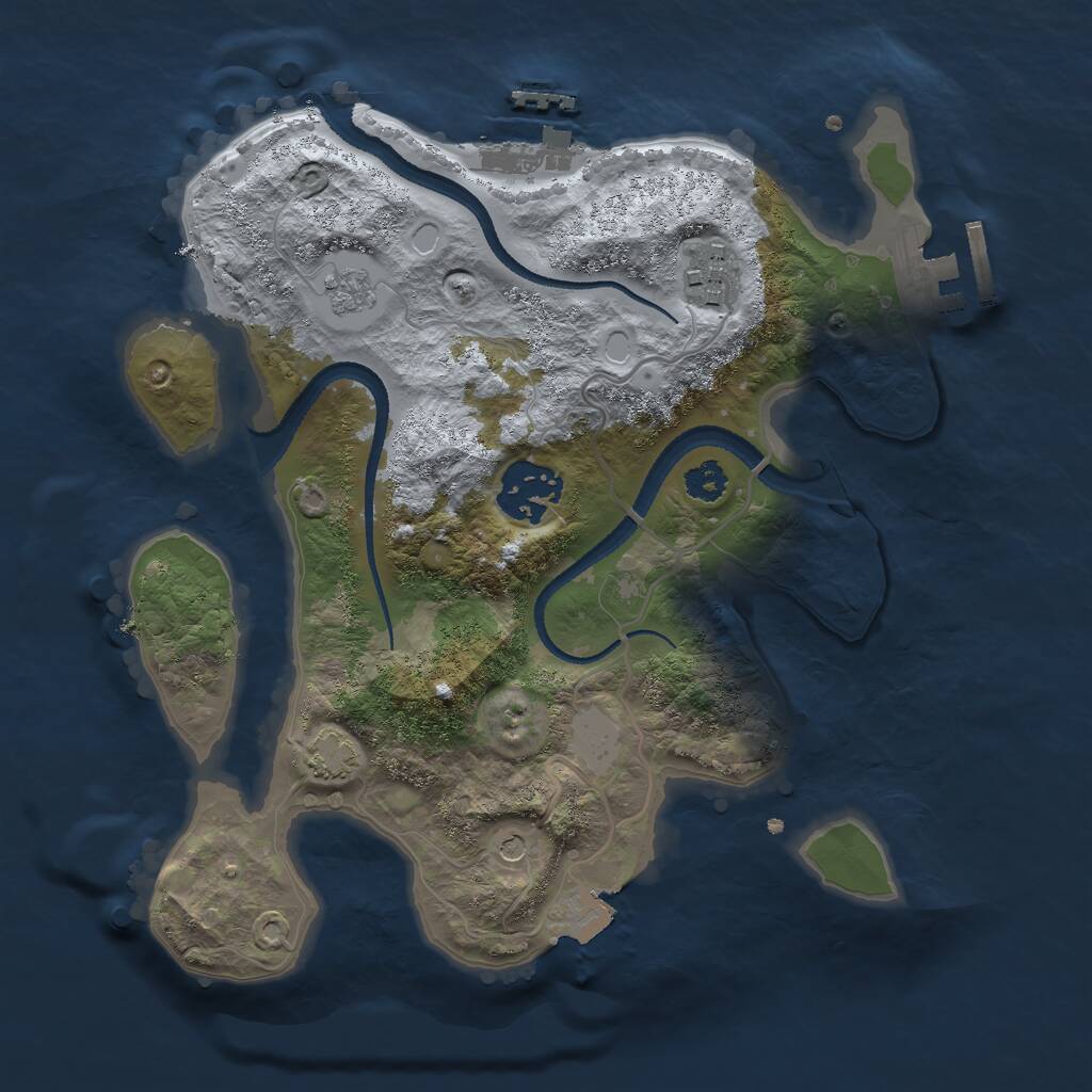 Rust Map: Procedural Map, Size: 2655, Seed: 426725038, 8 Monuments