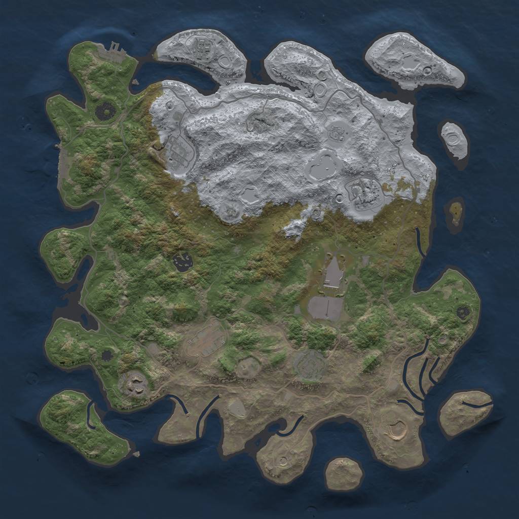 Rust Map: Procedural Map, Size: 4000, Seed: 1636078076, 16 Monuments