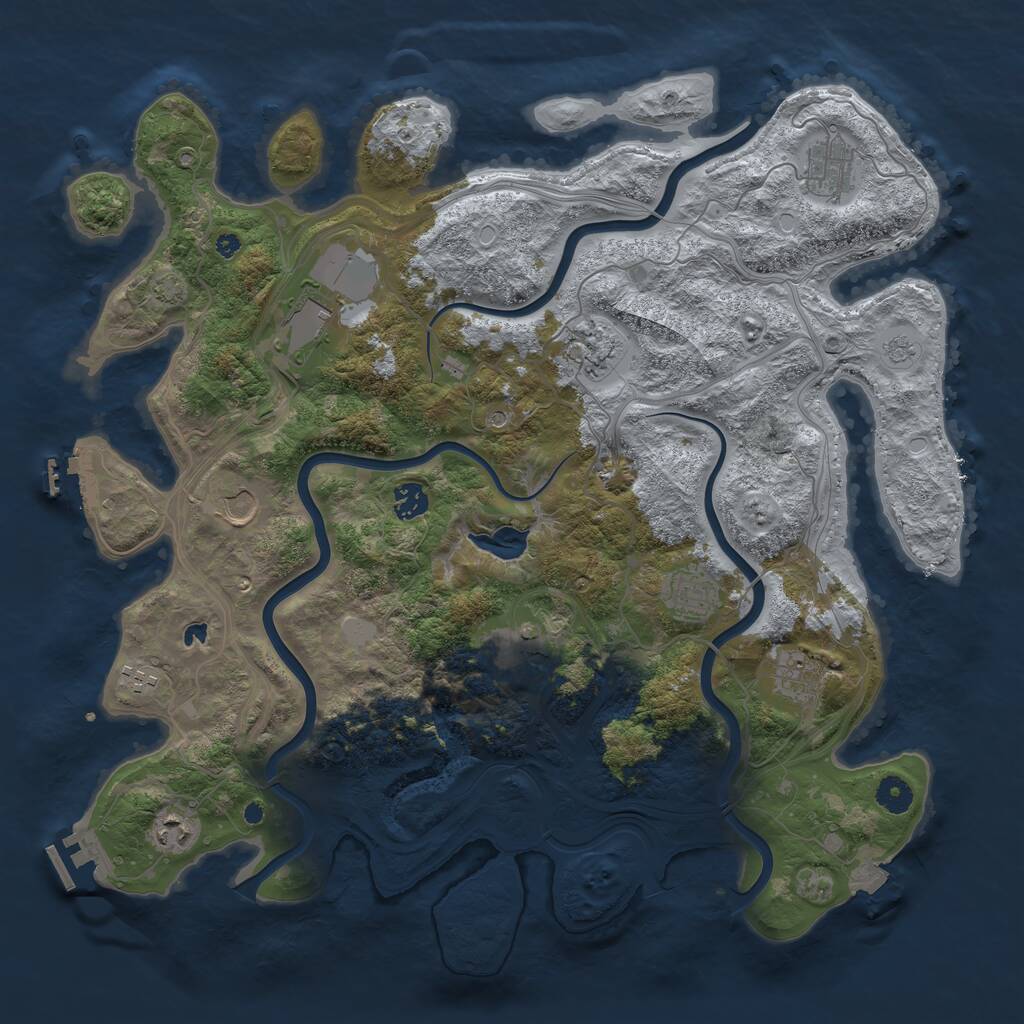 Rust Map: Procedural Map, Size: 4250, Seed: 149781369, 16 Monuments
