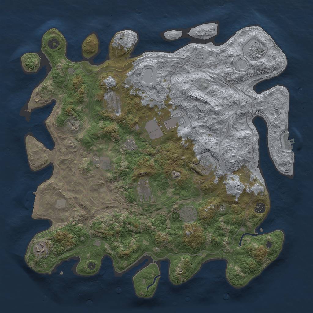 Rust Map: Procedural Map, Size: 4250, Seed: 149781369, 17 Monuments