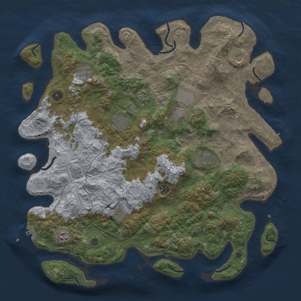 Rust Map: Procedural Map, Size: 4500, Seed: 92211151, 17 Monuments