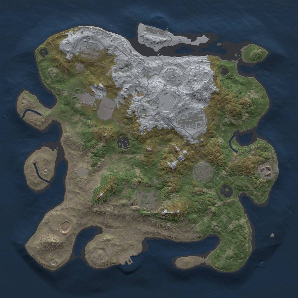 Rust Map: Procedural Map, Size: 3500, Seed: 8348356, 15 Monuments