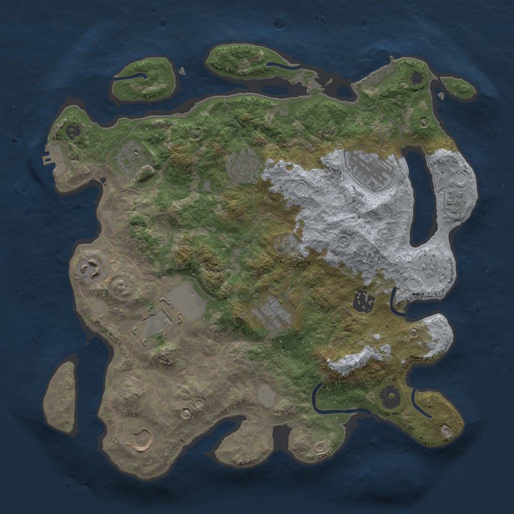 Rust Map: Procedural Map, Size: 3500, Seed: 31125590, 16 Monuments