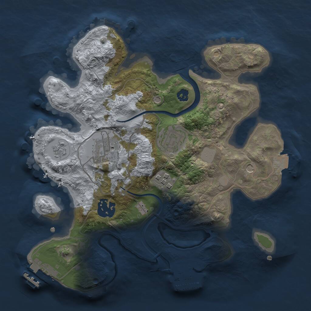 Rust Map: Procedural Map, Size: 2500, Seed: 454925826, 9 Monuments