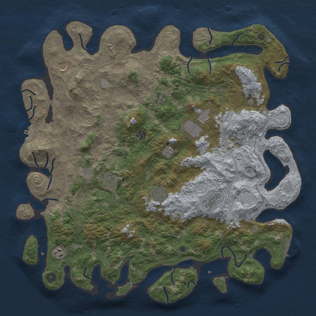 Rust Map: Procedural Map, Size: 4800, Seed: 2085367699, 17 Monuments