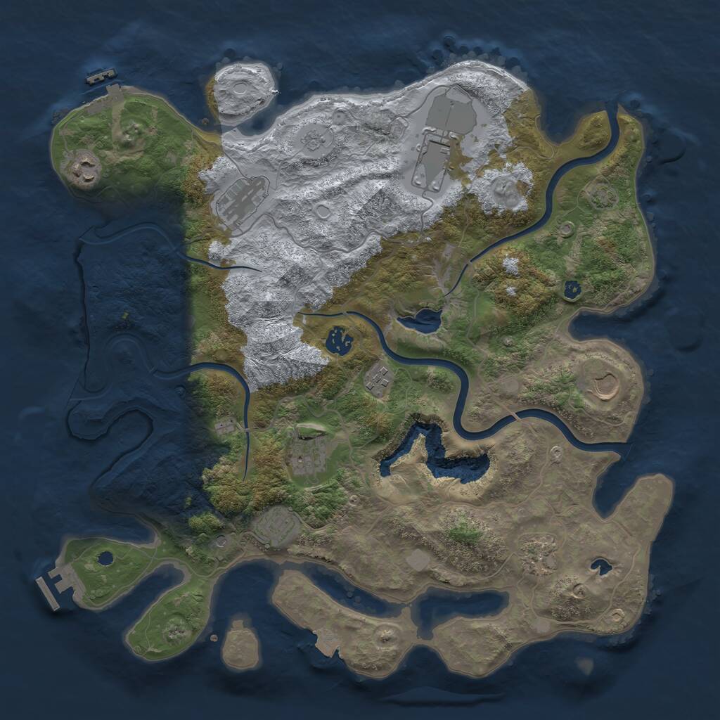 Rust Map: Procedural Map, Size: 4000, Seed: 8461, 15 Monuments