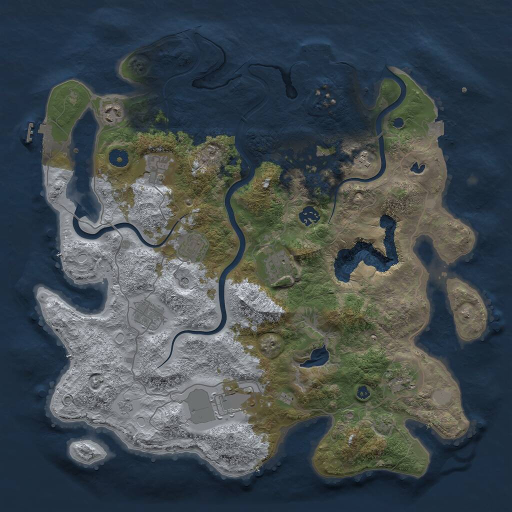 Rust Map: Procedural Map, Size: 4000, Seed: 1163574757, 16 Monuments