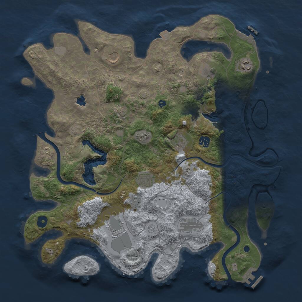Rust Map: Procedural Map, Size: 4000, Seed: 1812813054, 16 Monuments