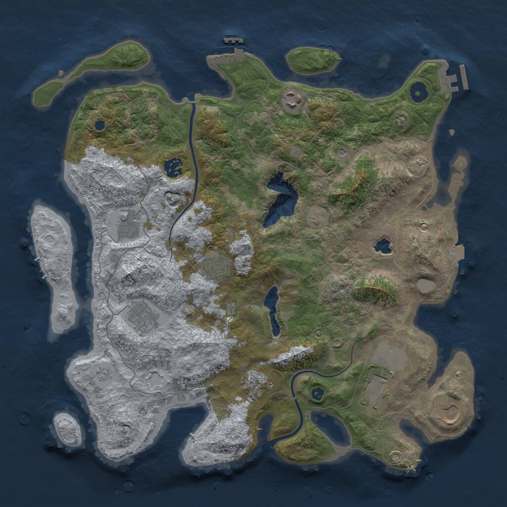 Rust Map: Procedural Map, Size: 4000, Seed: 1273031455, 14 Monuments