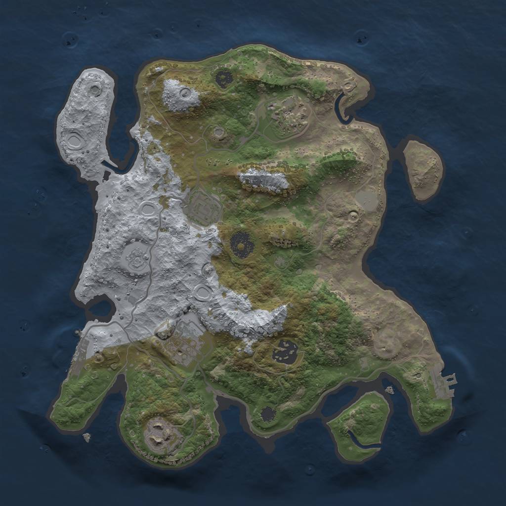 Rust Map: Procedural Map, Size: 3000, Seed: 2147437801, 11 Monuments