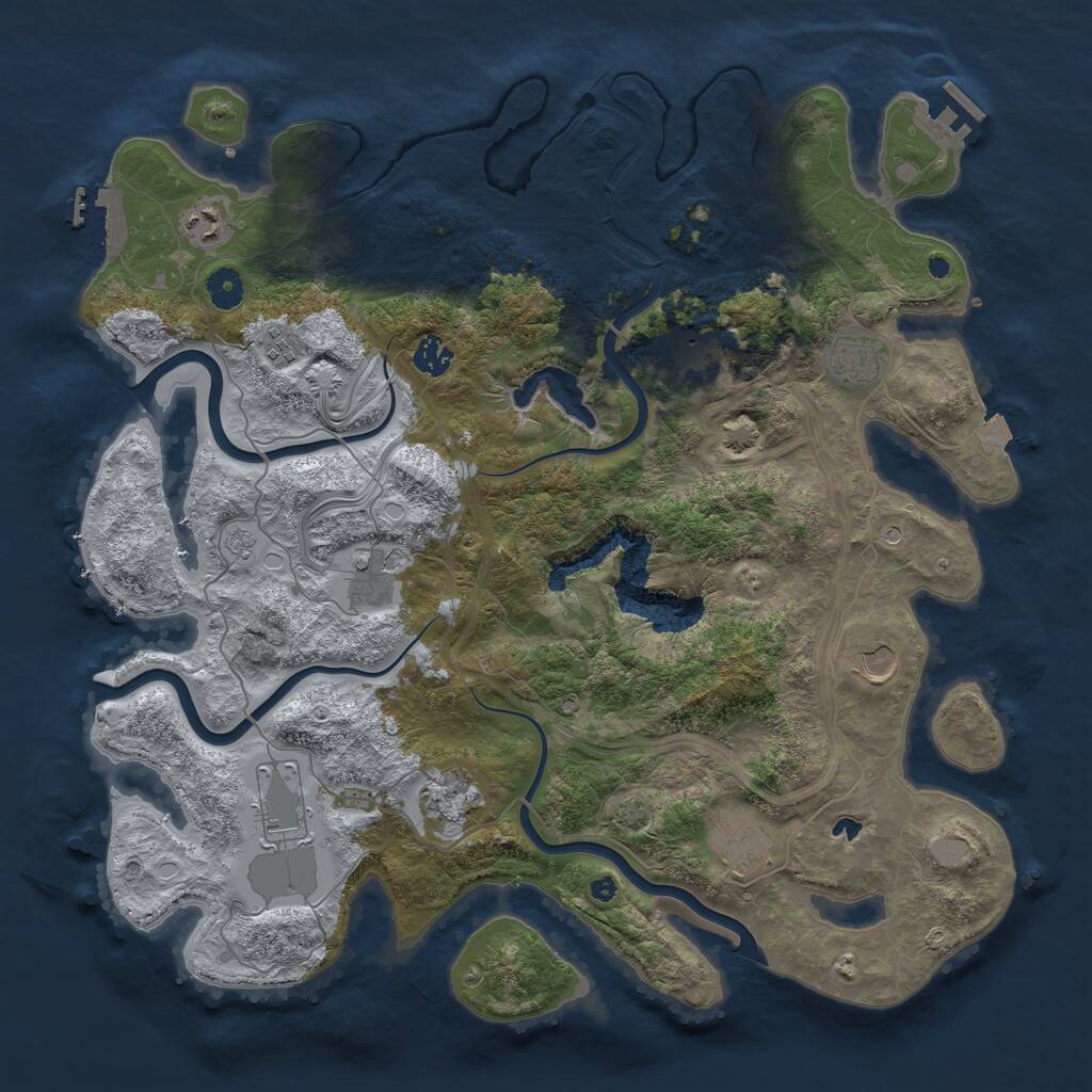 Rust Map: Procedural Map, Size: 4250, Seed: 88447756, 16 Monuments