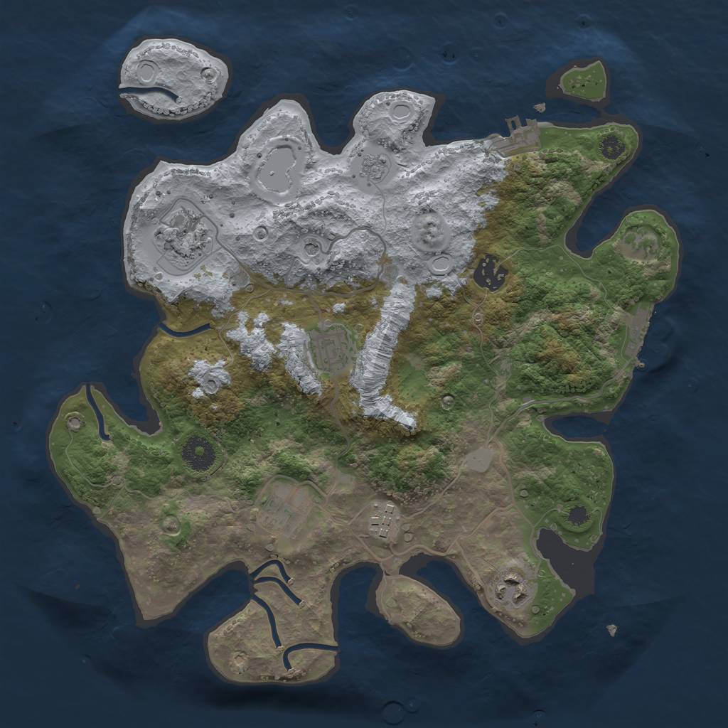 Rust Map: Procedural Map, Size: 3250, Seed: 8786, 13 Monuments
