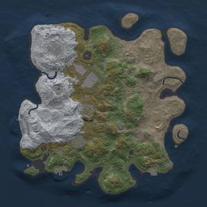 Thumbnail Rust Map: Procedural Map, Size: 3500, Seed: 1491996547, 14 Monuments