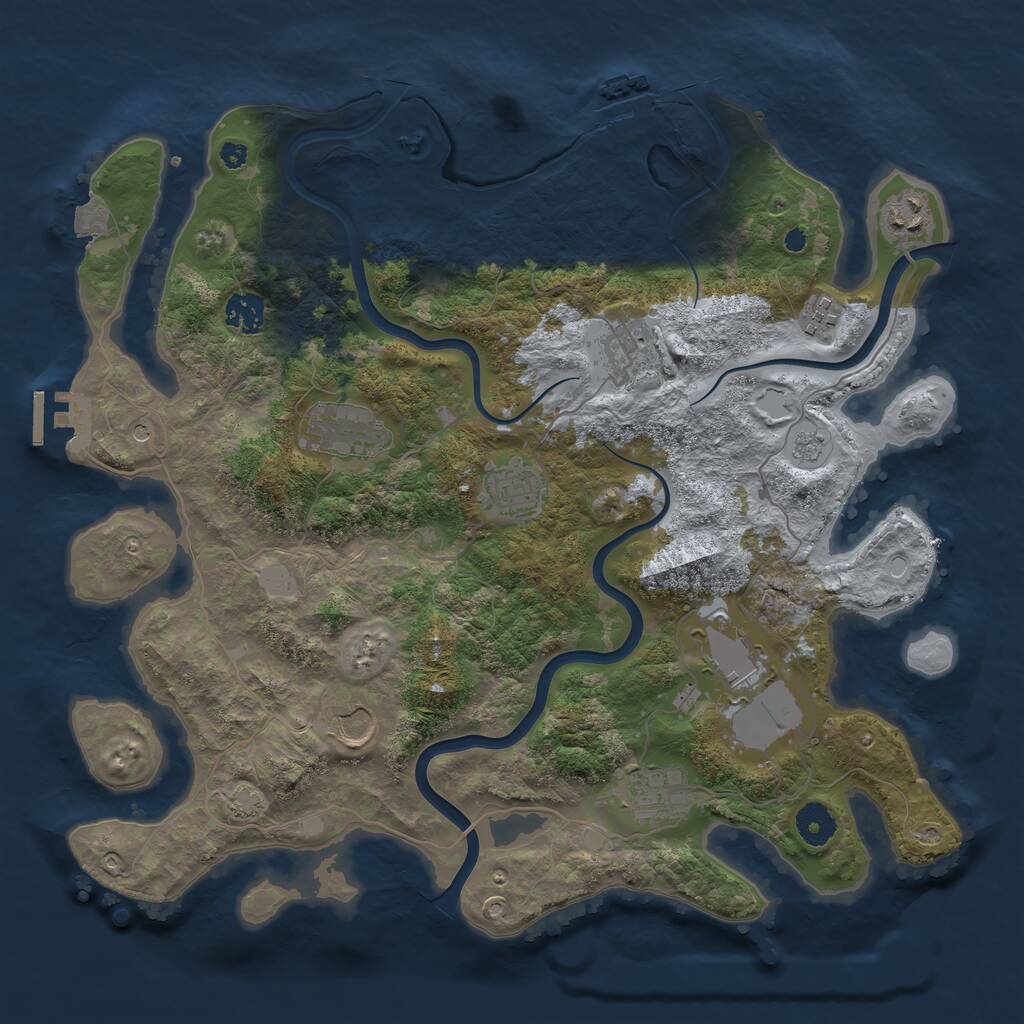 Rust Map: Procedural Map, Size: 3800, Seed: 78952, 15 Monuments