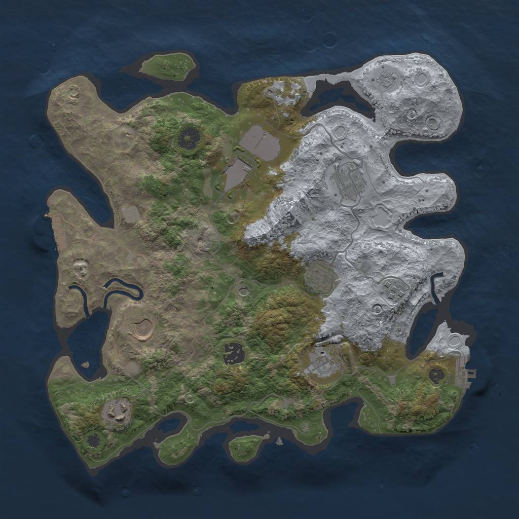 Rust Map: Procedural Map, Size: 3500, Seed: 307116, 15 Monuments