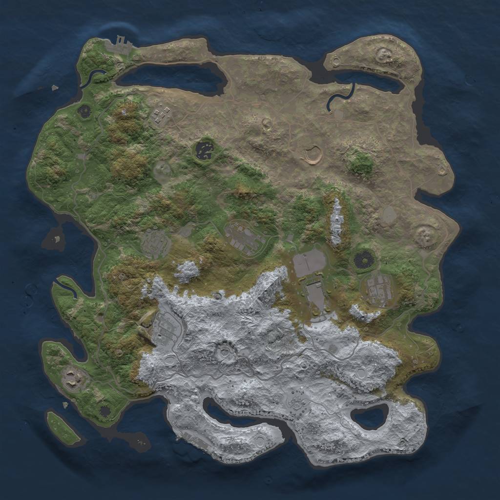 Rust Map: Procedural Map, Size: 4000, Seed: 1753719639, 16 Monuments