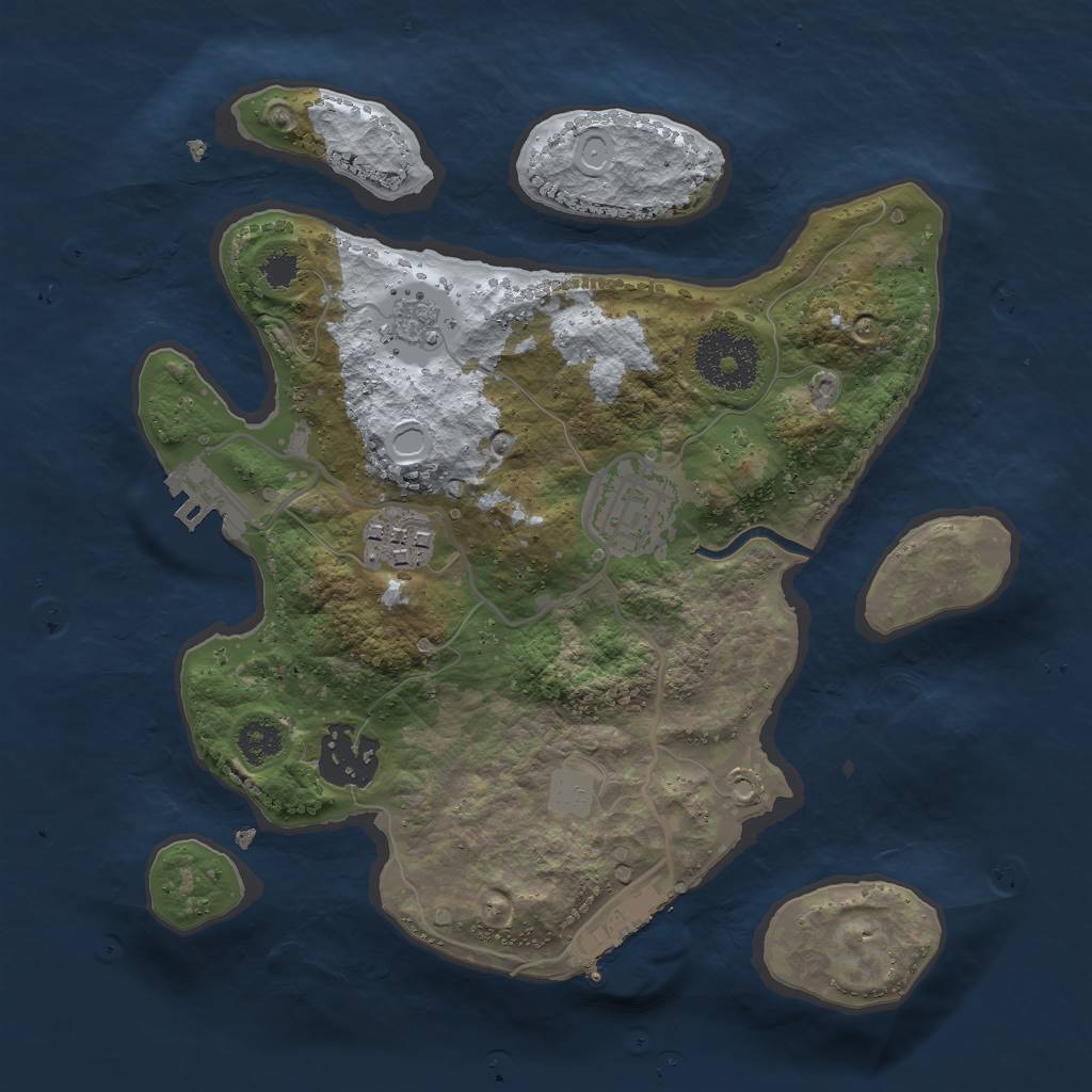 Rust Map: Procedural Map, Size: 2600, Seed: 946579, 9 Monuments