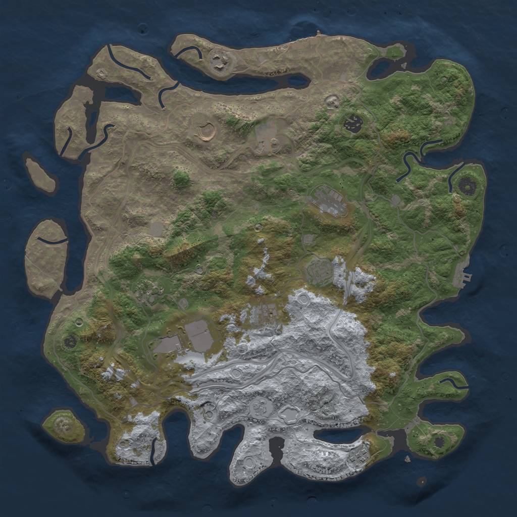 Rust Map: Procedural Map, Size: 4250, Seed: 215761519, 17 Monuments