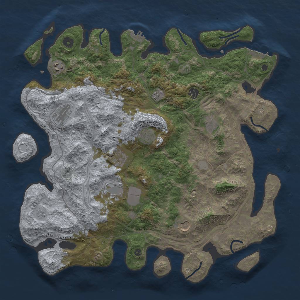 Rust Map: Procedural Map, Size: 4250, Seed: 7677, 16 Monuments