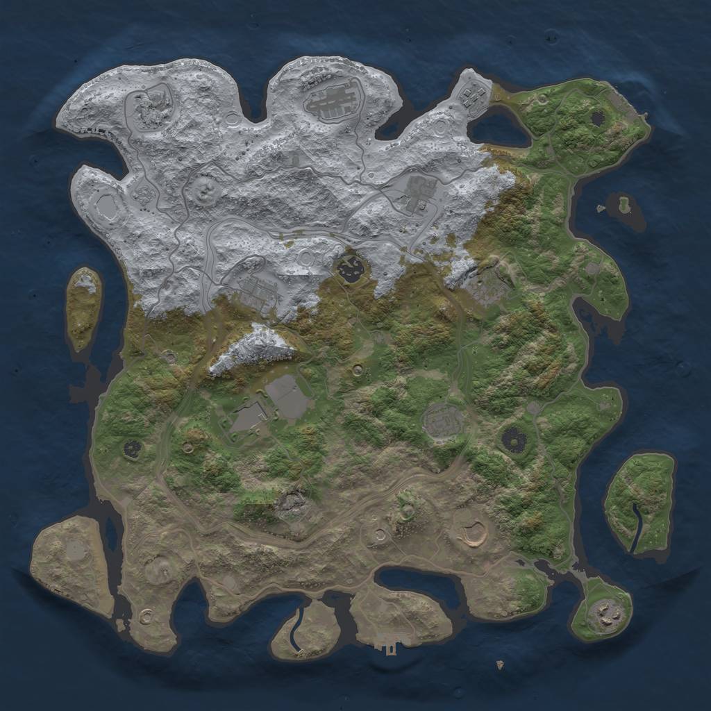 Rust Map: Procedural Map, Size: 4250, Seed: 49863141, 18 Monuments