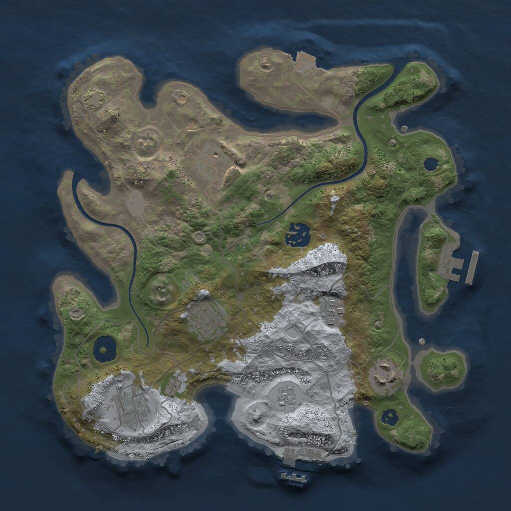 Rust Map: Procedural Map, Size: 3001, Seed: 1100906867, 11 Monuments