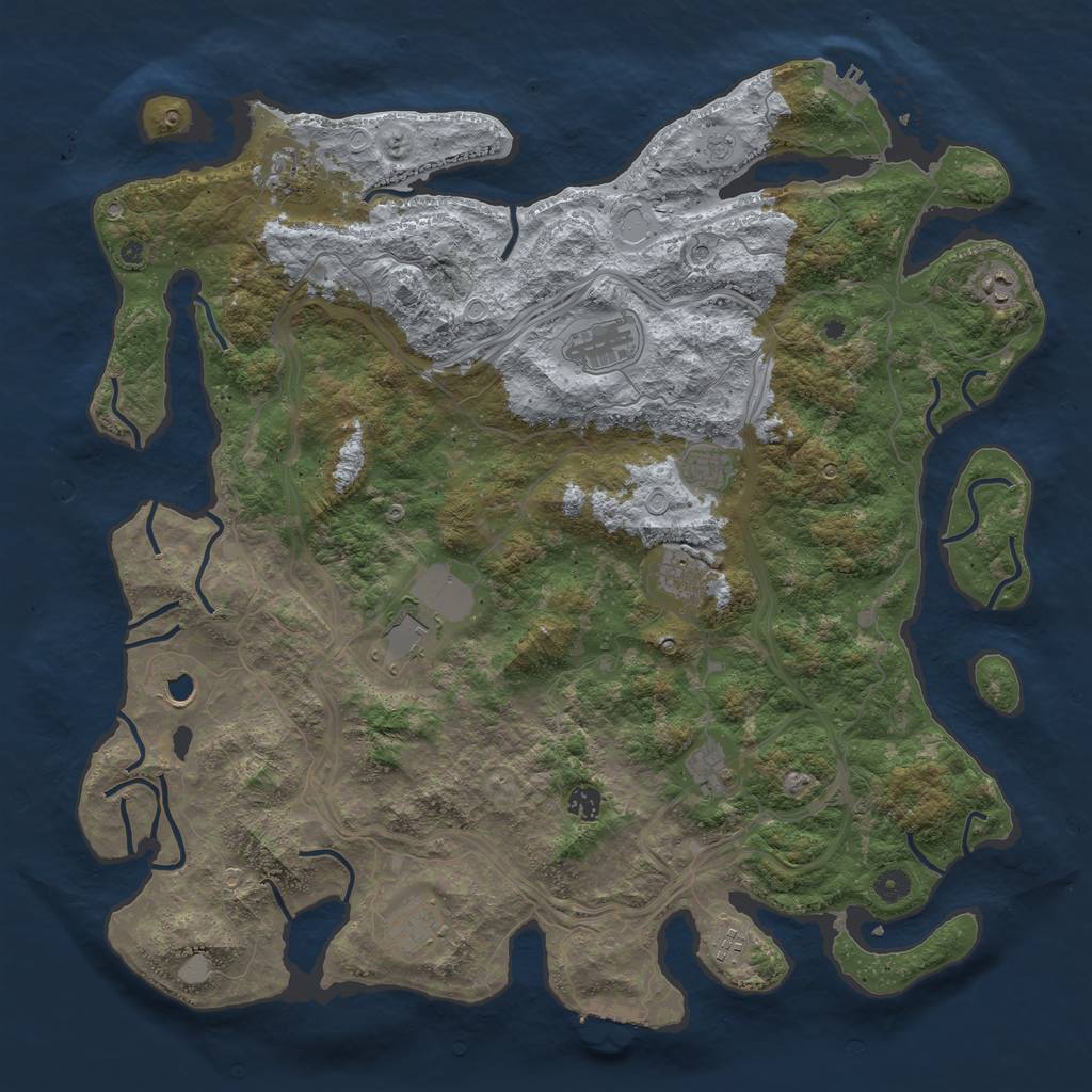 Rust Map: Procedural Map, Size: 4800, Seed: 426376, 18 Monuments