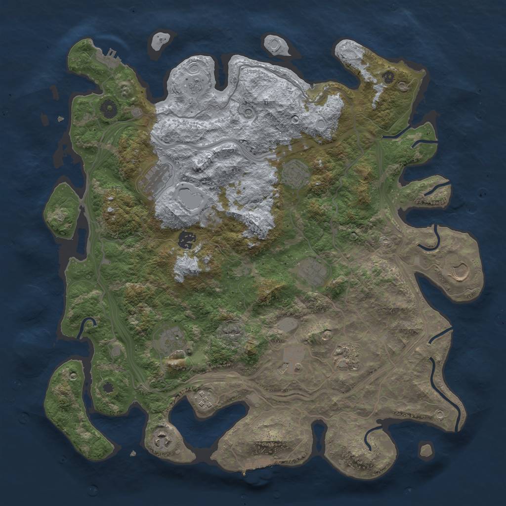 Rust Map: Procedural Map, Size: 4250, Seed: 72001, 17 Monuments