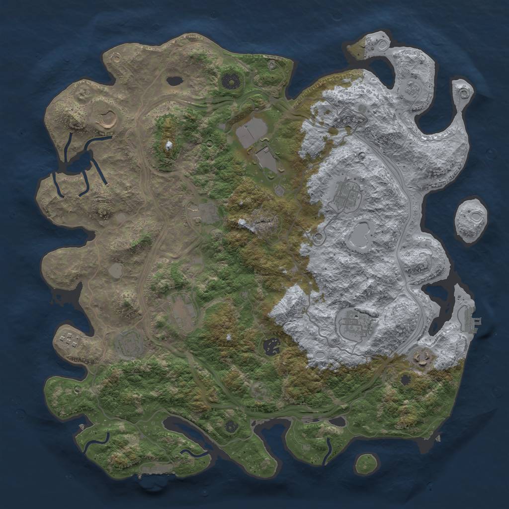 Rust Map: Procedural Map, Size: 4250, Seed: 625741181, 17 Monuments