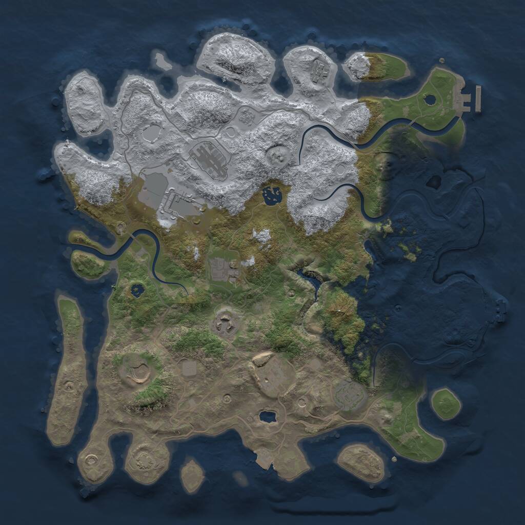 Rust Map: Procedural Map, Size: 4000, Seed: 1005800522, 15 Monuments