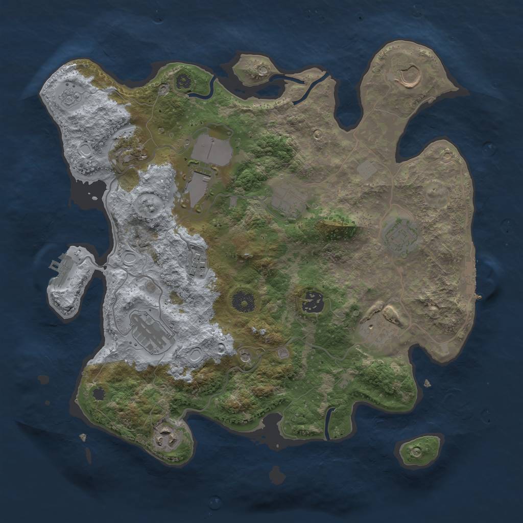 Rust Map: Procedural Map, Size: 3500, Seed: 494745755, 17 Monuments