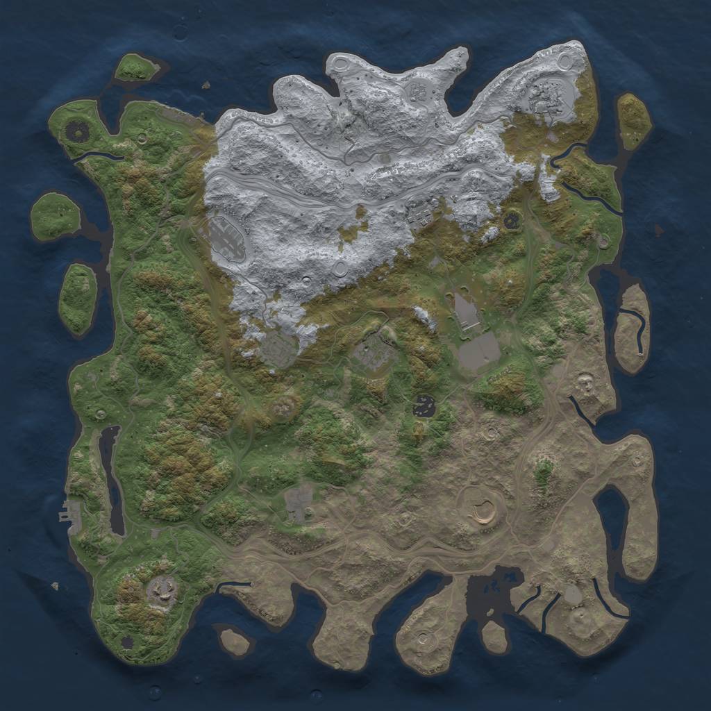 Rust Map: Procedural Map, Size: 4500, Seed: 183587243, 17 Monuments