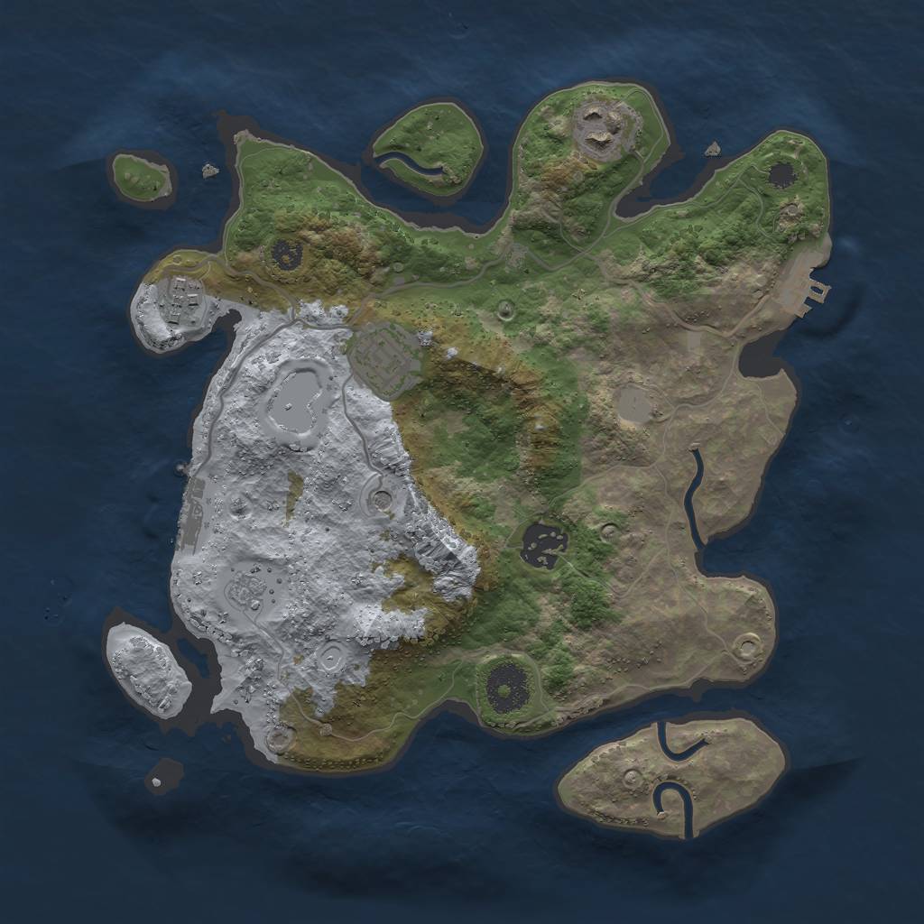 Rust Map: Procedural Map, Size: 3000, Seed: 32569, 11 Monuments