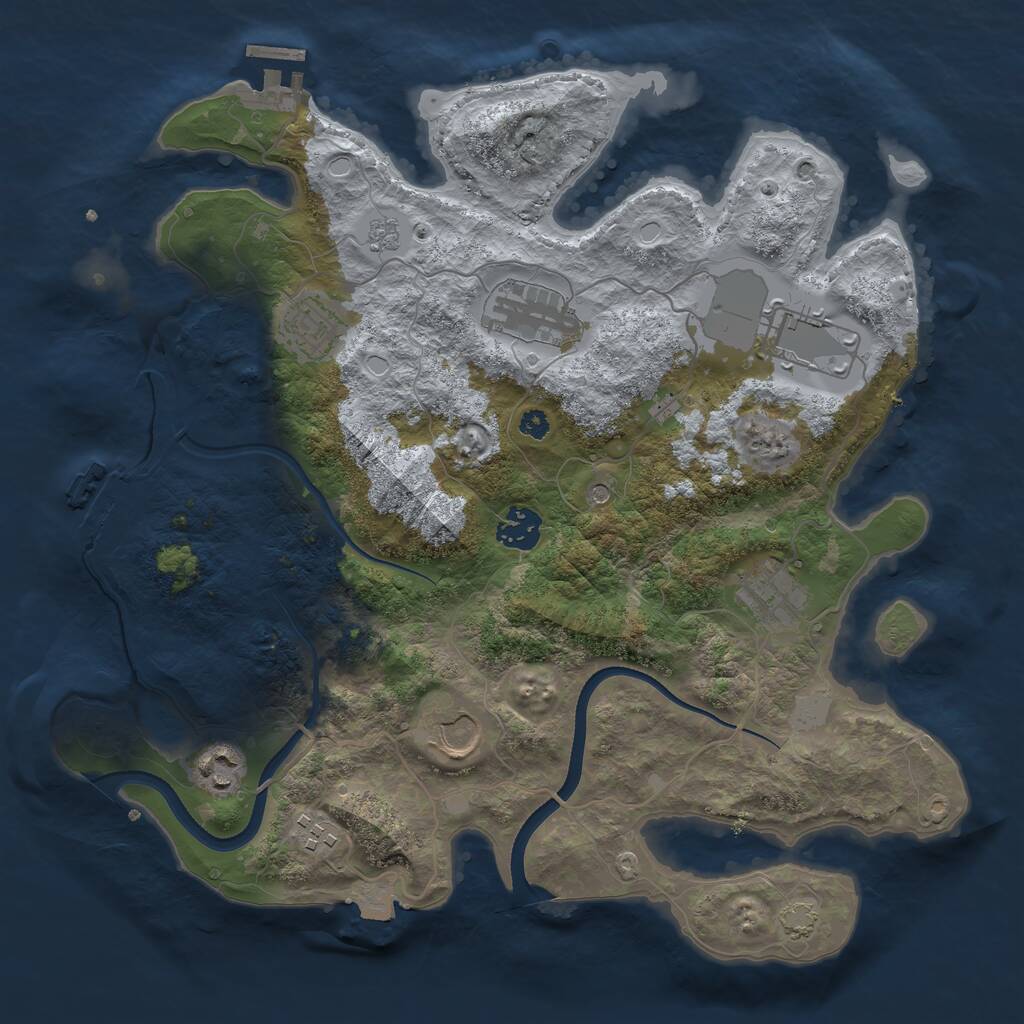 Rust Map: Procedural Map, Size: 3500, Seed: 773705867, 14 Monuments