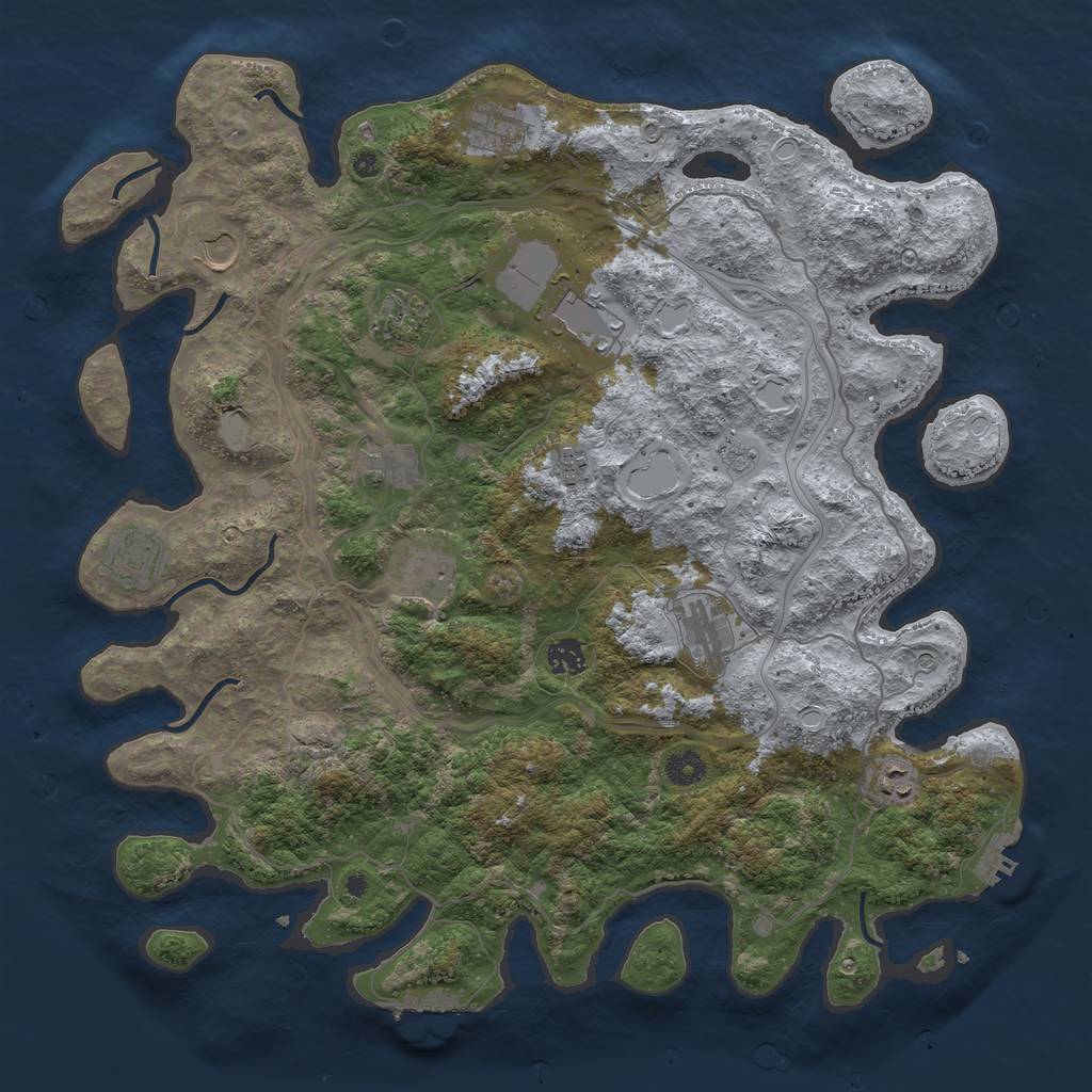 Rust Map: Procedural Map, Size: 4300, Seed: 1365, 18 Monuments