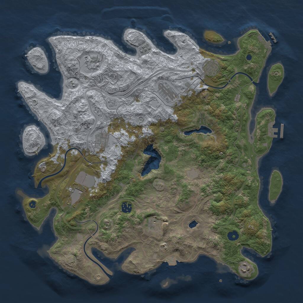 Rust Map: Procedural Map, Size: 4250, Seed: 2121434161, 15 Monuments