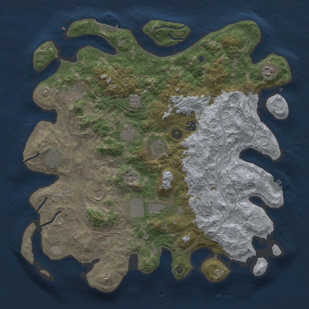 Rust Map: Procedural Map, Size: 4250, Seed: 265180414, 17 Monuments