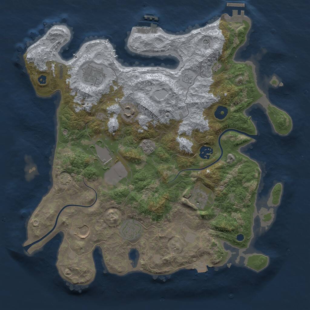 Rust Map: Procedural Map, Size: 3500, Seed: 41731770, 14 Monuments