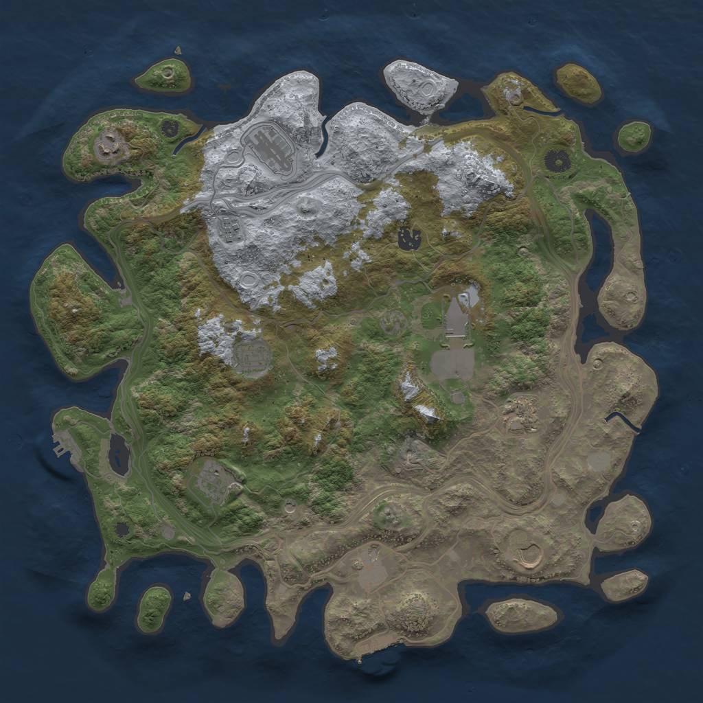 Rust Map: Procedural Map, Size: 4250, Seed: 1787555537, 16 Monuments