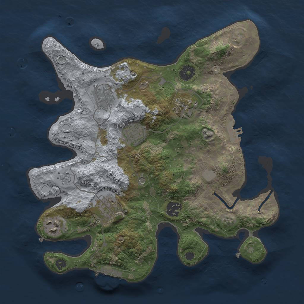 Rust Map: Procedural Map, Size: 3000, Seed: 1470658291, 13 Monuments