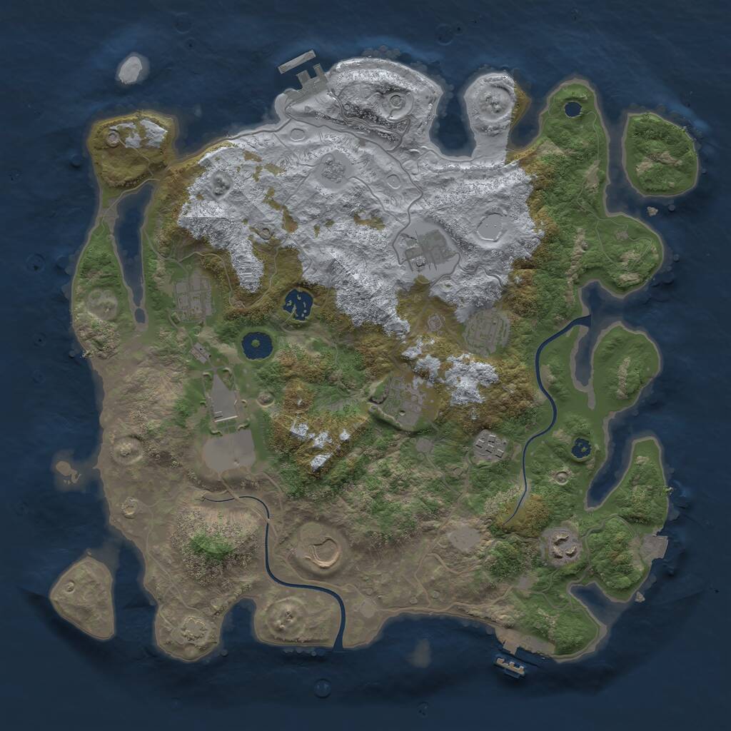 Rust Map: Procedural Map, Size: 3750, Seed: 150893905, 15 Monuments