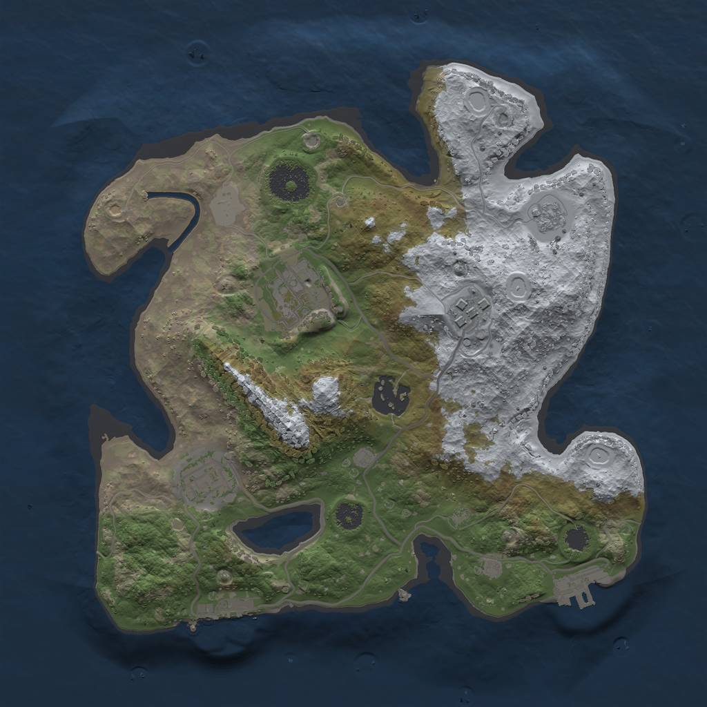 Rust Map: Procedural Map, Size: 2700, Seed: 989665849, 10 Monuments